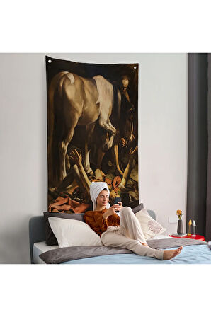 Caravaggio - Aziz Paul'un Dönüşümü Duvar Örtüsü - The Conversion of Saint Paul-8104