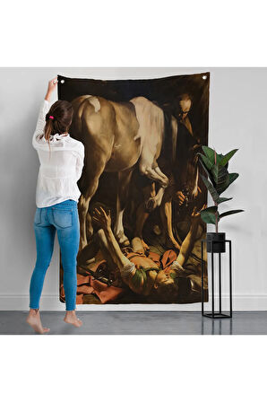 Caravaggio - Aziz Paul'un Dönüşümü Duvar Örtüsü - The Conversion of Saint Paul-8104