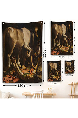 Caravaggio - Aziz Paul'un Dönüşümü Duvar Örtüsü - The Conversion of Saint Paul-8104