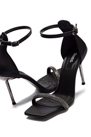 Yüksek Topuk Bilekten Bağlamalı Açık Kadın Abiye Ayakkabı 8105