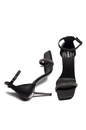 Yüksek Topuk Bilekten Bağlamalı Açık Kadın Abiye Ayakkabı 8105