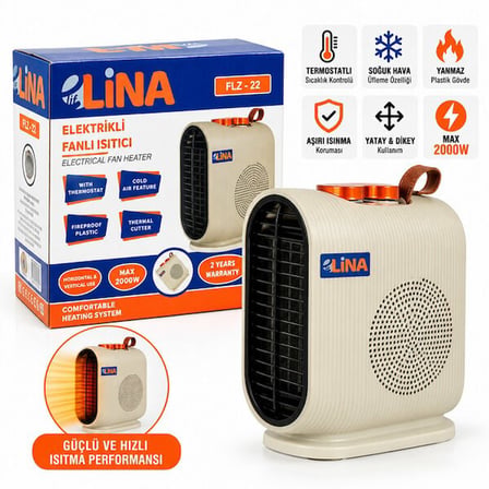 220V-240V Termostatlı Elektrikli Fanlı Isıtıcı Soba Sıcak ve Soğuk Üfleme Kompakt Taşınabilir Isıtıc