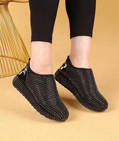 Büyük Numara Kadın Taşlı Spor Ayakkabı