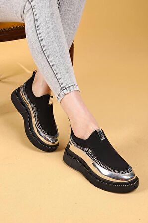 Büyük Numara Kadın Taşlı Spor Ayakkabı