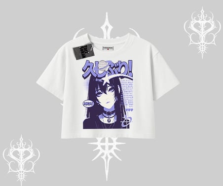 Oversize Crop Tshirt Neo Tokyo Girl Y2K Street Anime Aesthetic