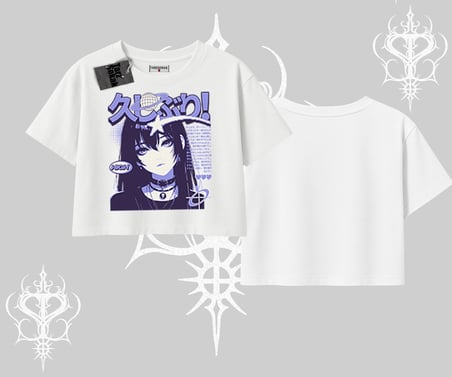 Oversize Crop Tshirt Neo Tokyo Girl Y2K Street Anime Aesthetic