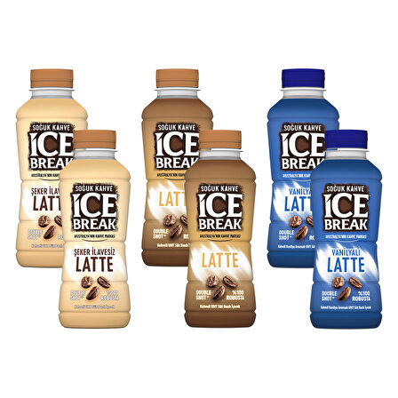 Ülker Ice Break Latte 375 ml 6 li Karma (Latte-Vanilya-Şekersiz Latte)