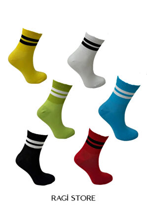 6'lı Unısex Burun Dikişsiz Yıkamalı Orta Konç Kolej