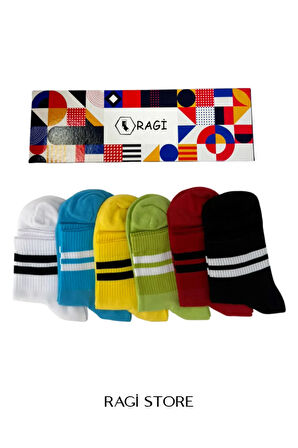 6'lı Unısex Burun Dikişsiz Yıkamalı Orta Konç Kolej