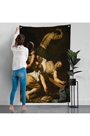 Caravaggio - Aziz Petrus'un Çarmıha Gerilmesi Duvar Örtüsü - Crucifixion of Saint Peter-8106