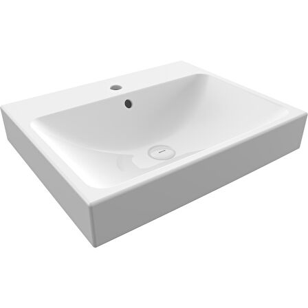 Bocchi Scala TezgahÜstü Lavabo 60x48 Parlak Beyaz 1077-001-0126