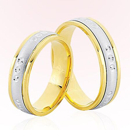 Sarı Beyaz Altın Alyans 8108