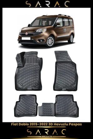 Fiat Doblo 2022 Model Araca Özel 3d Havuzlu Paspas
