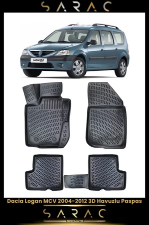 Dacia Logan Mcv 2008 Model Araca Özel 3d Havuzlu Paspas