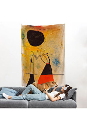 Joan Miro - Deux Şahsiyetler Duvar Örtüsü-8110