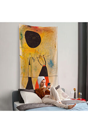 Joan Miro - Deux Şahsiyetler Duvar Örtüsü-8110