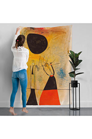 Joan Miro - Deux Şahsiyetler Duvar Örtüsü-8110