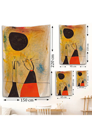 Joan Miro - Deux Şahsiyetler Duvar Örtüsü-8110