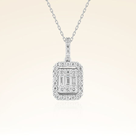 0,40 Karat Baget Pırlanta Kolye 