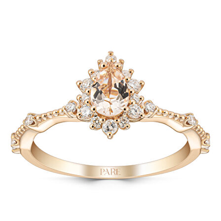 0,53 Karat Morganit Pırlanta Yüzük