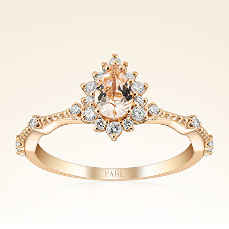 0,53 Karat Morganit Pırlanta Yüzük