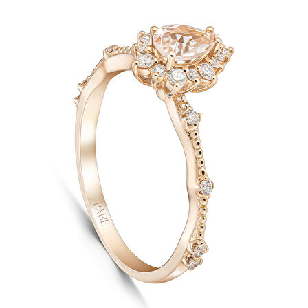 0,53 Karat Morganit Pırlanta Yüzük