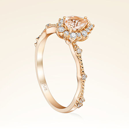 0,53 Karat Morganit Pırlanta Yüzük