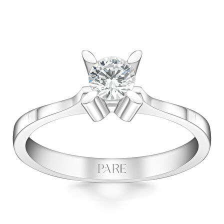 I Renk  0,30 Karat HRD Sertifikalı Tektaş Pırlanta Yüzük 