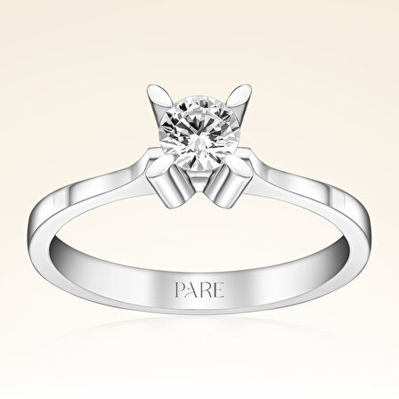 I Renk  0,30 Karat HRD Sertifikalı Tektaş Pırlanta Yüzük 