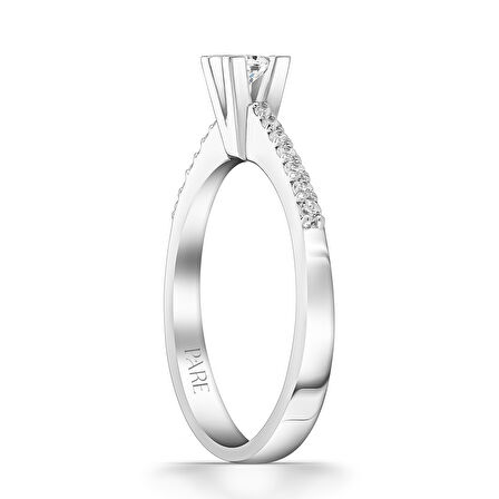 0,32 Karat Kolu Taşlı Tektaş Pırlanta Yüzük 