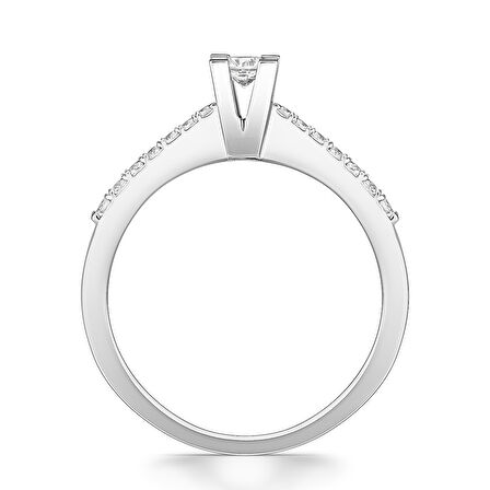 0,32 Karat Kolu Taşlı Tektaş Pırlanta Yüzük 