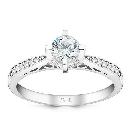 0,63 Karat Kolu Taşlı Tektaş Pırlanta Yüzük 