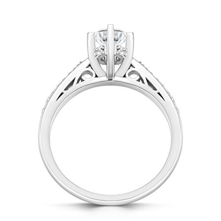 0,63 Karat Kolu Taşlı Tektaş Pırlanta Yüzük 