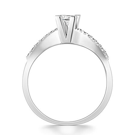 0,23 Karat Kolu Taşlı Tektaş Pırlanta Yüzük 