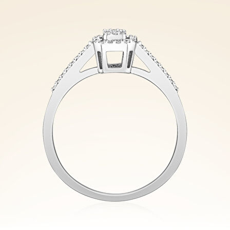 0,25 Karat Kolu Taşlı Baget Pırlanta Yüzük 