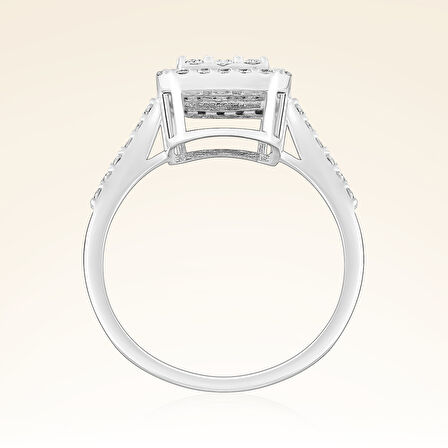 0,78 Karat Kolu Taşlı Baget Pırlanta Yüzük 