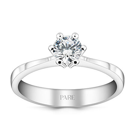 E Renk 0,40 Karat HRD Sertifikalı Tektaş Pırlanta Yüzük