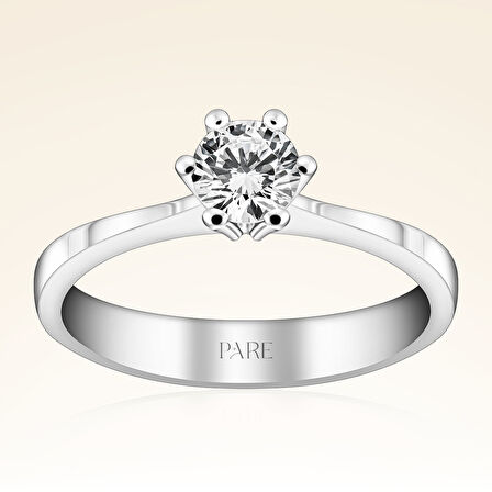 E Renk 0,40 Karat HRD Sertifikalı Tektaş Pırlanta Yüzük