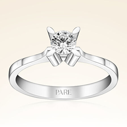 F Renk 0,40 Karat HRD Sertifikalı Tektaş Pırlanta Yüzük