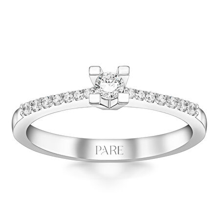 0,27 Karat Kolu Taşlı Tektaş Pırlanta Yüzük 