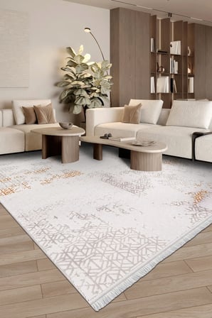 ANATOLIA HALI / SİMA- Kahve/Krem- Özel Ölçü-Salon , Oturma Odası ve Koridor Halısı