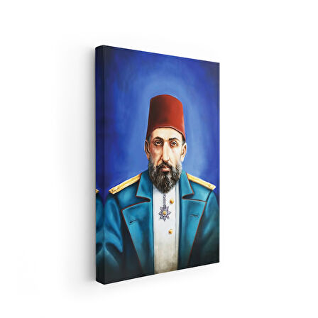 Osmanlı Padişahları Mavi Fon Portre Kanvas Tablo