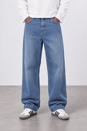 Erkek Baggy Jean Açık Mavi