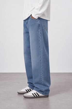 Erkek Baggy Jean Açık Mavi