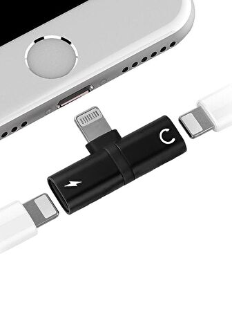 iphone Uyumlu Lighting  (KARE GİRİŞ)  Kulaklık ve Şarj ÇOKLAMA Başlık Adaptör