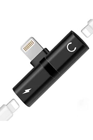 iphone Uyumlu Lighting  (KARE GİRİŞ)  Kulaklık ve Şarj ÇOKLAMA Başlık Adaptör