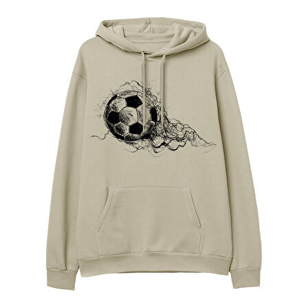 Goal  Baskılı Krem Hoodie