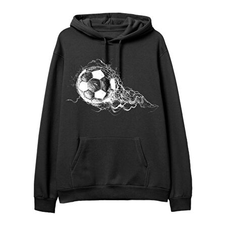Goal  Baskılı Siyah Hoodie