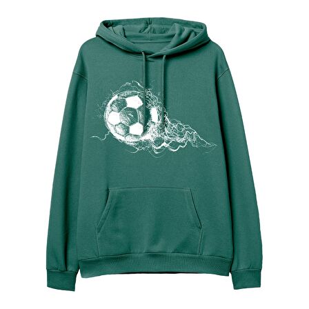 Goal  Baskılı Yeşil Hoodie