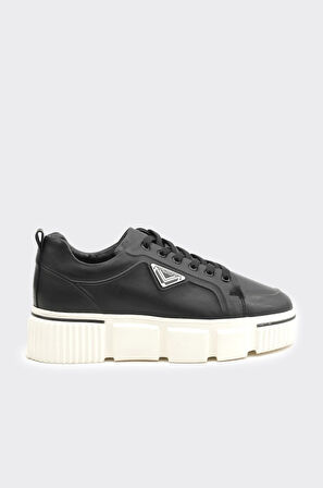 Yüksek Taban Bağcıklı Hakiki Deri Erkek Sneaker